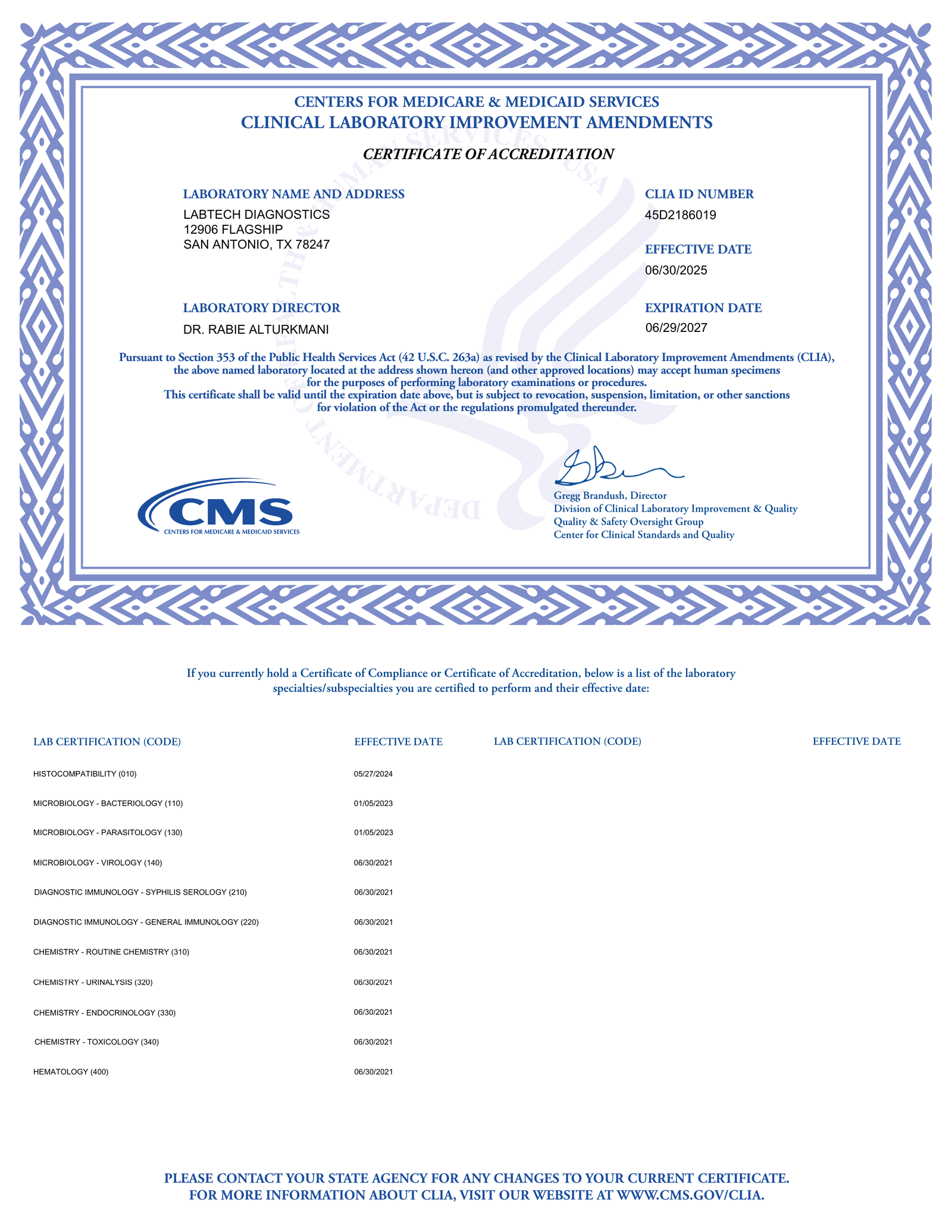 CLIA Certification